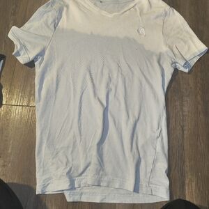 Blue colour block shirt